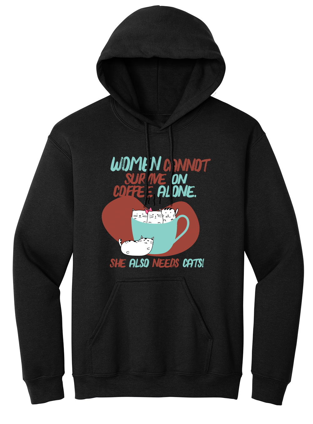 Women and Coffee and Cats Hoodie